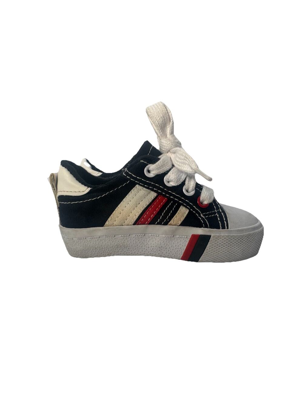 Wonder Nation Toddler Sneakers Black White Red Lace Up Shoes Size 9